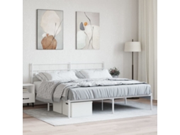 Estrutura De Cama Com Cabeceira 180x200 Cm Metal Branco