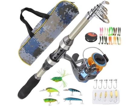 Conjunto De Varas De Pescar - Pwshymi - Telescópica Em Carbono - 1.8m - Bolsa De Armazenamento Inclusa - Presente Perfeito