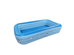 Piscina Inflável Pvc Grosso Portátil Azul Branco para Crianças e Adultos S/MARCA