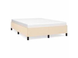 Bed Frame, Bed Frames Vidaxl Creme Tecido (140 X 200 Cm)