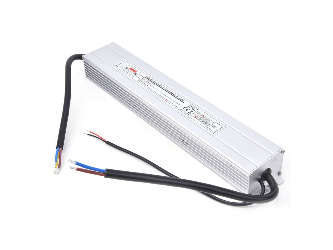 Fonte de alimentação LED SCR à prova d'água e regulável com entrada de 170-260 V CA e saída de 24 V 10,42 A 250 W CC (50/60 Hz).