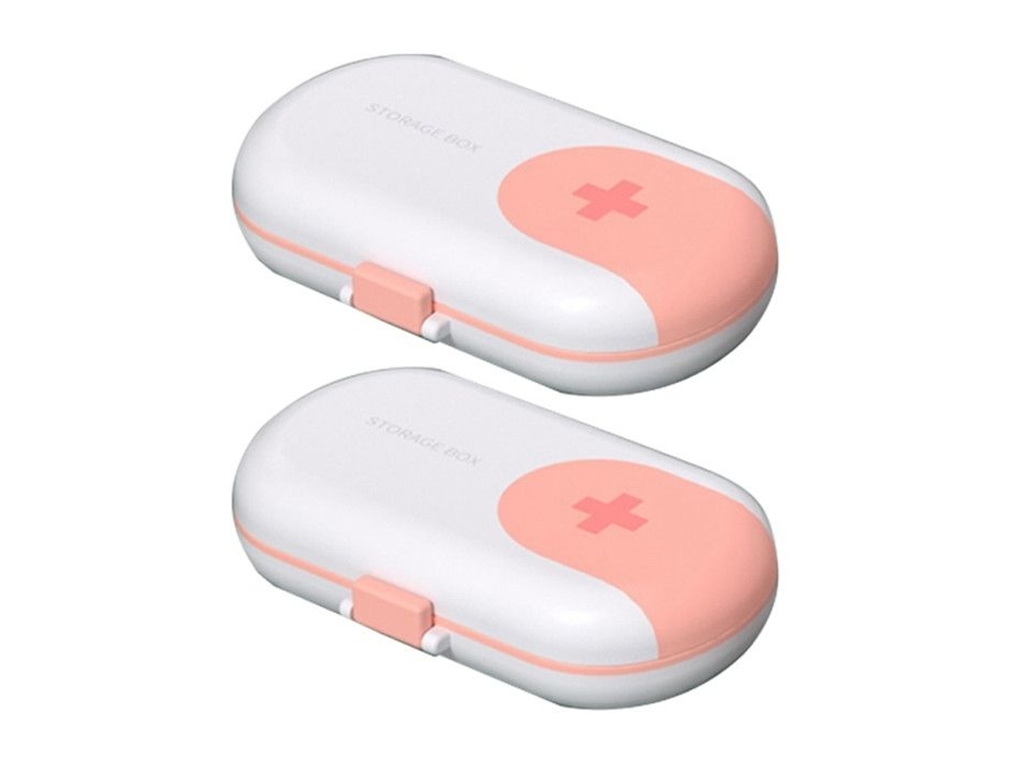 Conjunto De 2 Porta, Comprimidos, Compactos E Portáteis, Branco/rosa
