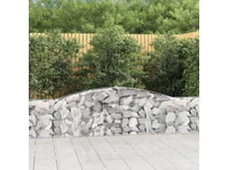 Vidaxl Cestos Gabião Arqueados 3 Pcs 400x30x60/80 Cm Ferro Galvanizado