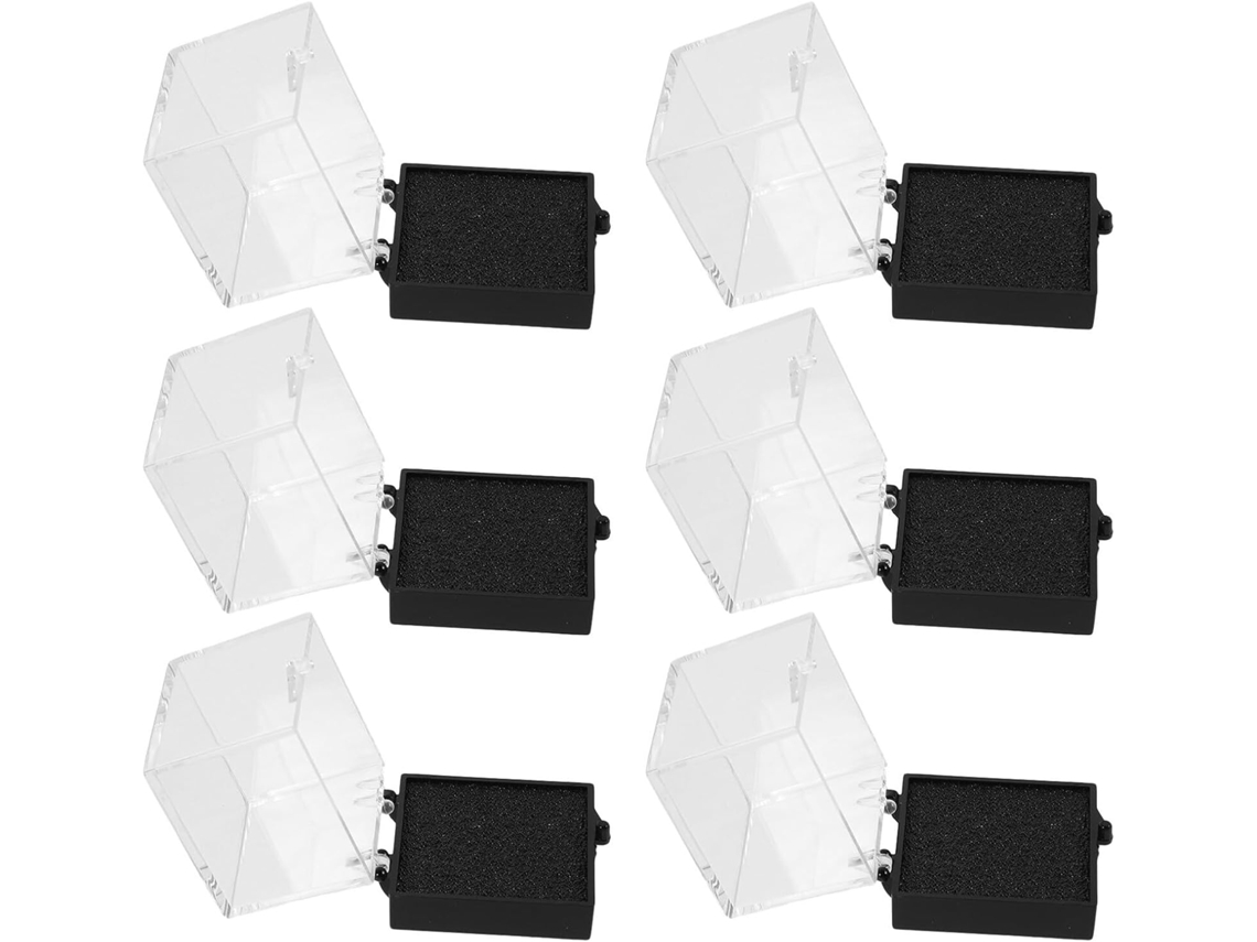Caixa Expositora De 6 Peças Para Coleção De Pedras, Cubos De Acrílico Transparente, Base Preta, Armazenamento Compacto Para Gokoco