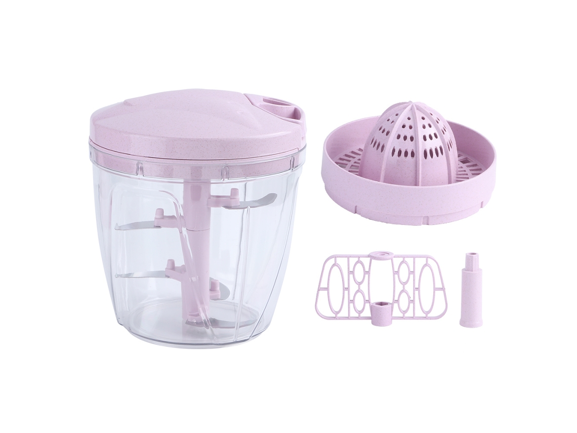 Triturador de Carne Manual 900ml Rosa S/MARCA com lâminas de aço inoxidável para cozinha