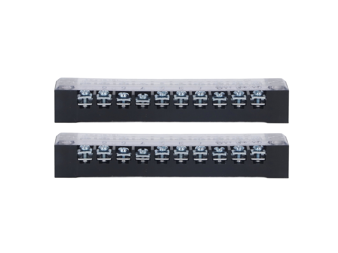 2 Piezas Terminal Block De Latón Grueso Contactador Fijo Terminal Strip 15a 600v 10 Posiciones