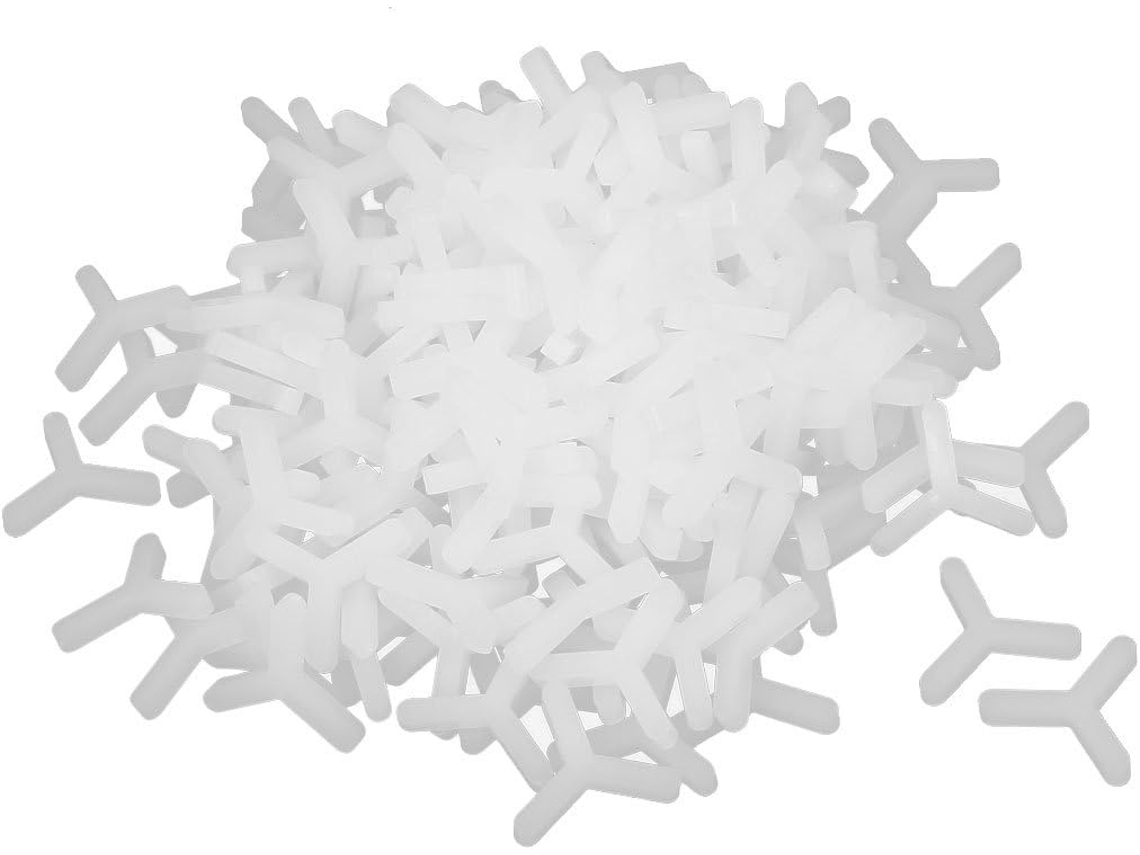 Espaçadores Plásticos Tipo Y para Azulejos de Parede e Piso, 3 Mm, Brancos, 200 Peças CHABERLU