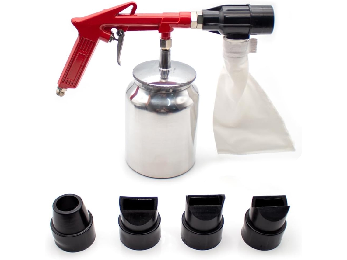 Pistola de Jateamento Pneumática Portátil PS 11R, Kit com Bicos, 450 Ml | S/MARCA