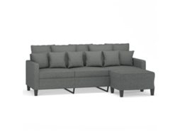 Maison Exclusive - Sofá De 3 Lugares Com Apoio De Pés 180 Cm Tecido Cinza-escuro