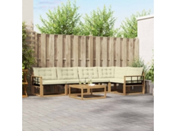 Vidaxl Conjunto De Sofás Para Exterior 6 Unid. Branco E Creme