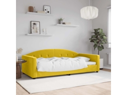 Vidaxl Sofá-cama 100x200 Cm Veludo Amarelo