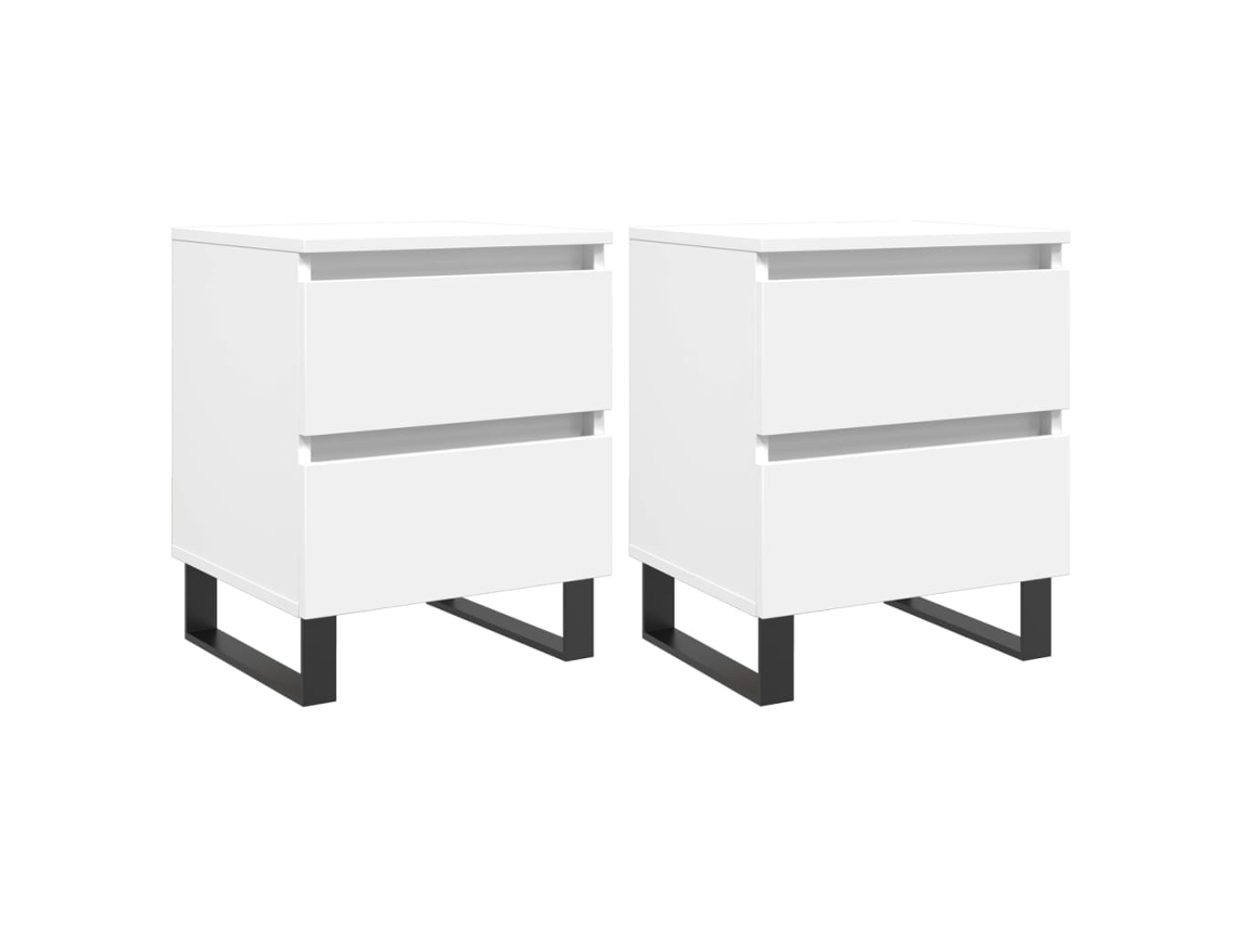 Bedside Cabinet, Bedside Cabinets Vidaxl Branco Madeira Processada (n/a)