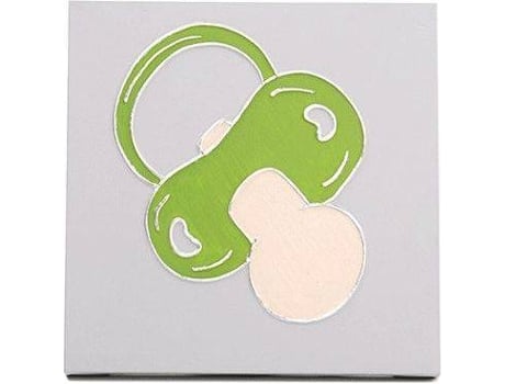 Quadro Infantil LOHOART Chupete (Verde - Madeira - 30x30x3.5 cm)