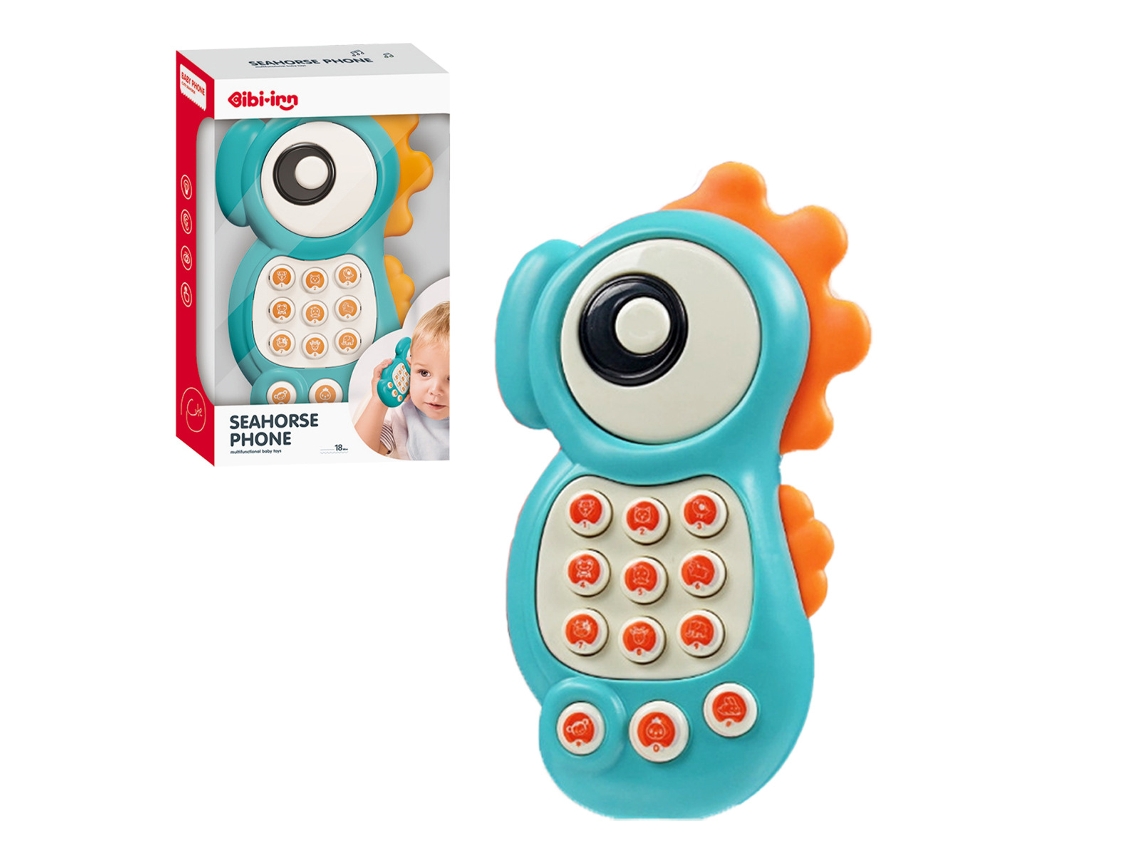 Telefone Musical Cavalo marinho É um para Bebês Que Simula Fazer Ligações Telefônicas, Brincar de Casinha e Proporcionar Conforto.verde CHENNNLS