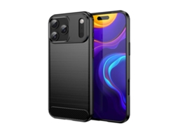 Capa De Tpu Para Iphone 17 Pro Max - Textura Escovada De Fibra De Carbono