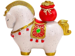 Estatueta Artística De Cavalo Em Resina - Design De Desenho Animado - Decoração Para Casa Que Simboliza
