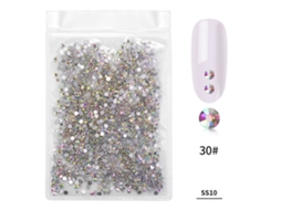1440pcs Saco De Strass De Unhas Colorido Em Vidro Para Decoração De Manicure Artística (branco Ab)