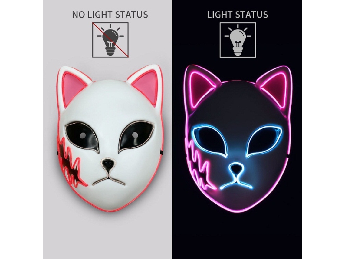 Máscara De Led Para Iluminação E Cosplay De Anime