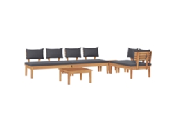 Maison Exclusive - Conjunto De Sofá De Jardim 5 Unid. Marrom E Cinza