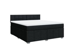 Cama com Molas/colchão 180x200 Cm Tecido Preto MAISON EXCLUSIVE