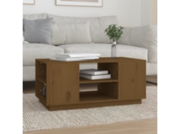 Vidaxl Mesa De Centro 90x49x40,5 Cm Madeira Pinho Maciça Castanho Mel