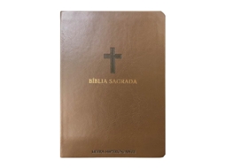 Livro Bíblia L. Hipergigante Arc Full Color Pu Luxo C/ Harpa C/ Índice Dourada Cruz Marrom De Diversos (português Do Brasil)