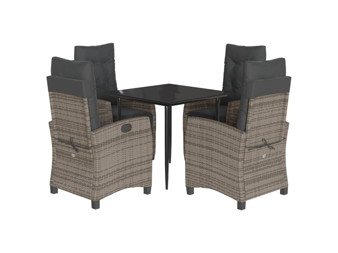 Garden Dining Set, Garden Dining Sets Vidaxl Cinzeto Rattan / Vime (80 Cm Table Length)
