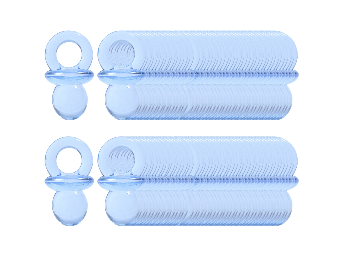 100 Bicos de Acrílico Transparente Azul Decoração Roupa Bebé