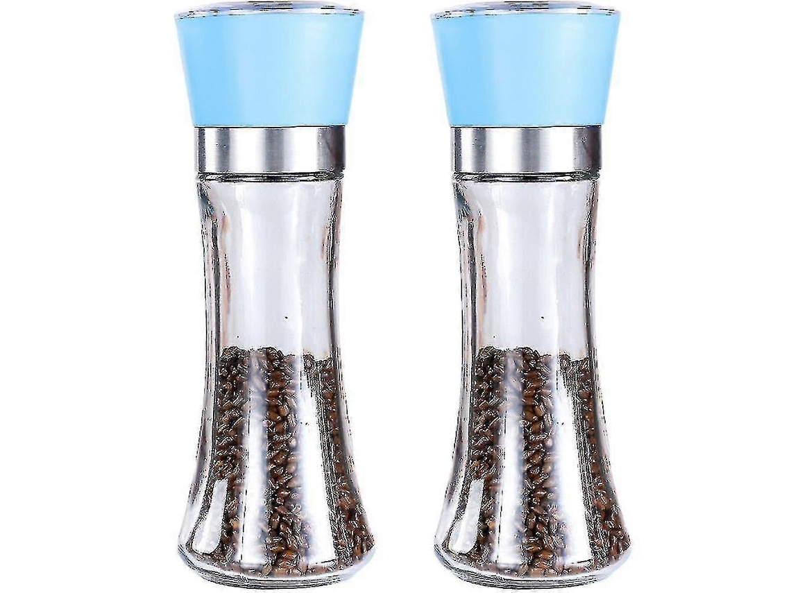 Conjunto de 2 moedores de sal e pimenta recarregáveis com ajuste de moagem AQUAFORGE