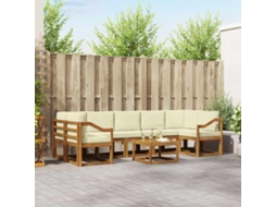 Vidaxl Conjunto De Sofás Para Exterior 8 Unid. Natural E Creme