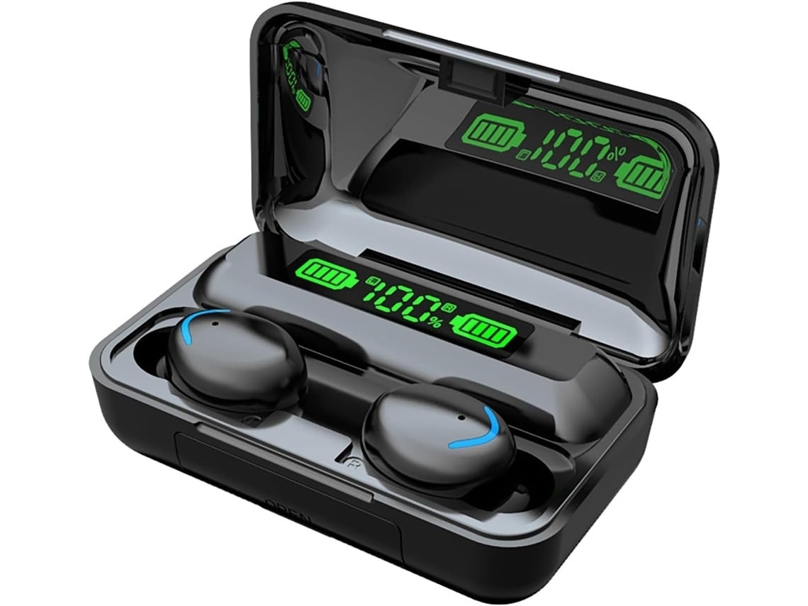 Auriculares Sem Fios Bluetooth 5.3 Microfone Para Chamadas Display Led/lcd Controlo Tátil Estojo De Carregamento Lurelia