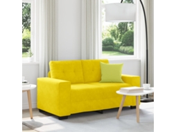 Sofá Loveseat | Sofá De Casal Amarelo 120 Cm Em Veludo Wsd789624 Lovely Home