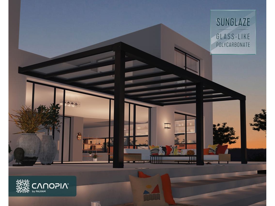 Pérgola CANOPIA Stockholm Cobertura para Terraço de Aluminio Premium 3.4X6.6  m Transparente