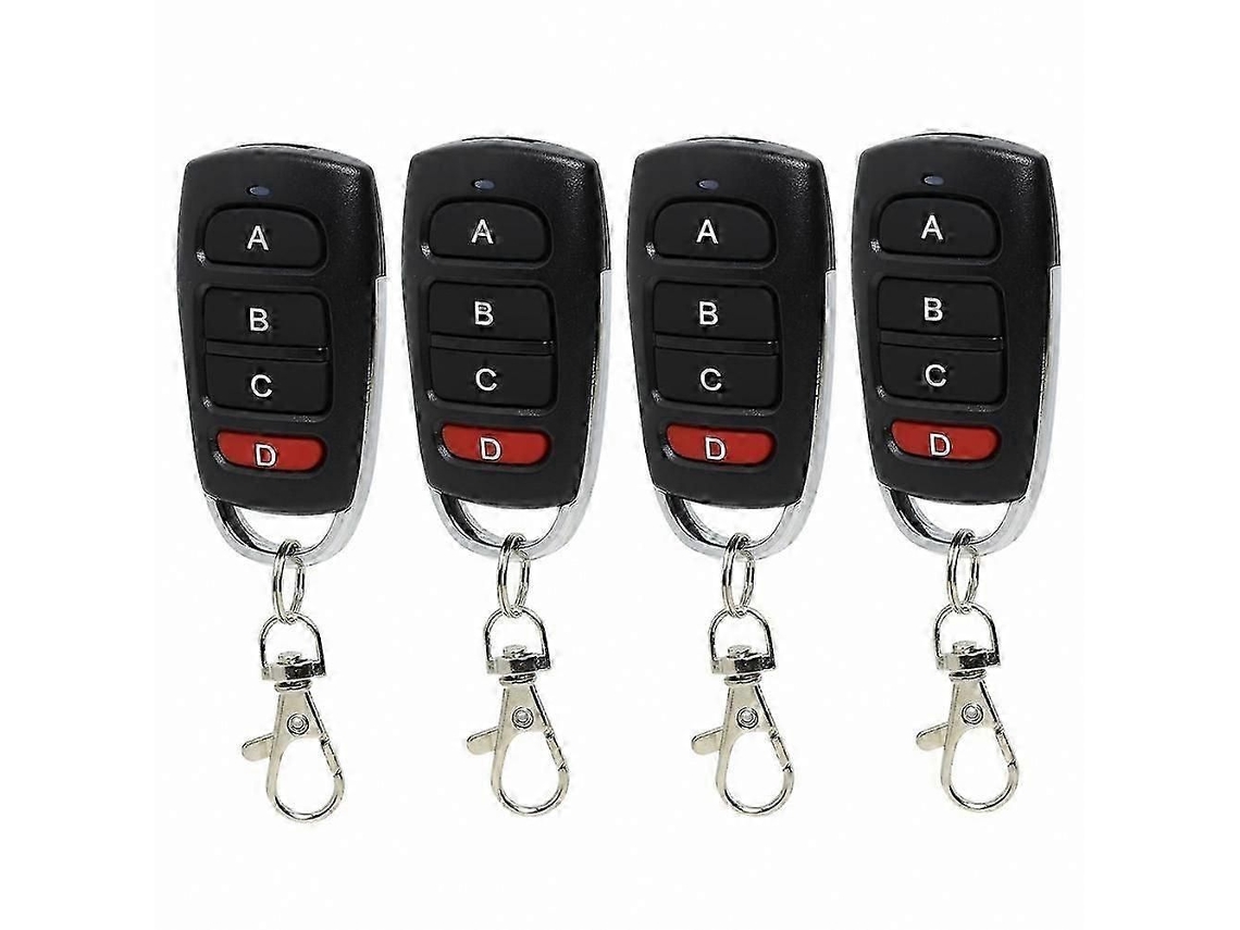 Pacote Com 4 Controles Remotos Universais De 433 Mhz Para Portas De Garagem, Interruptor Clone Para Portões E Garagens, Transmissor Portátil.