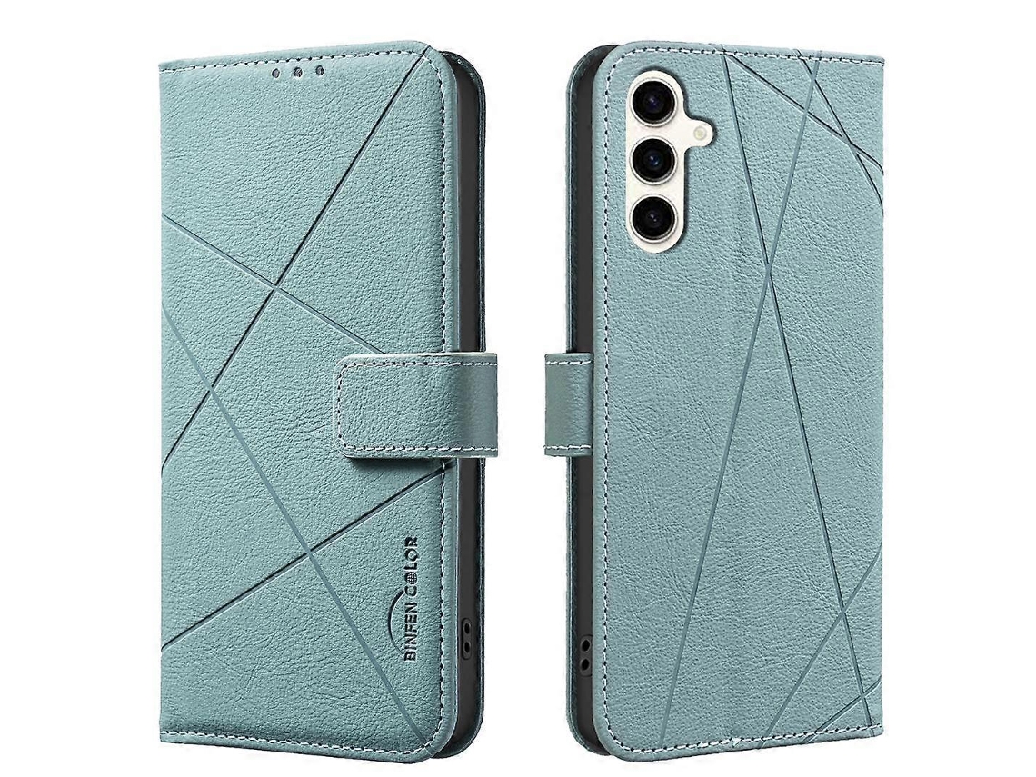 Capa De Couro Para Celular Com Padrão Geométrico Rfid