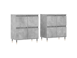 Conjunto de 2 Aparadores De Madeira Cinzento Cimento MAISON EXCLUSIVE (95x95x45 cm)