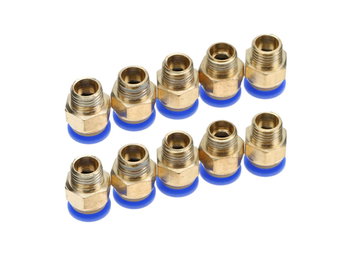Conectores Rápidos Neumáticos De Empuje Rectos Com Rosca Macho Tubo 8mm (pc8-2 10pcs)