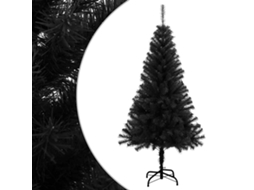 Vidaxl Árvore De Natal Artificial Com Suporte 120 Cm Pvc Preto