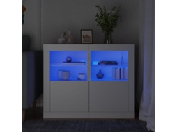 Vidaxl Móveis De Apoio C/ Luzes Led 2 Pcs Derivados De Madeira Branco