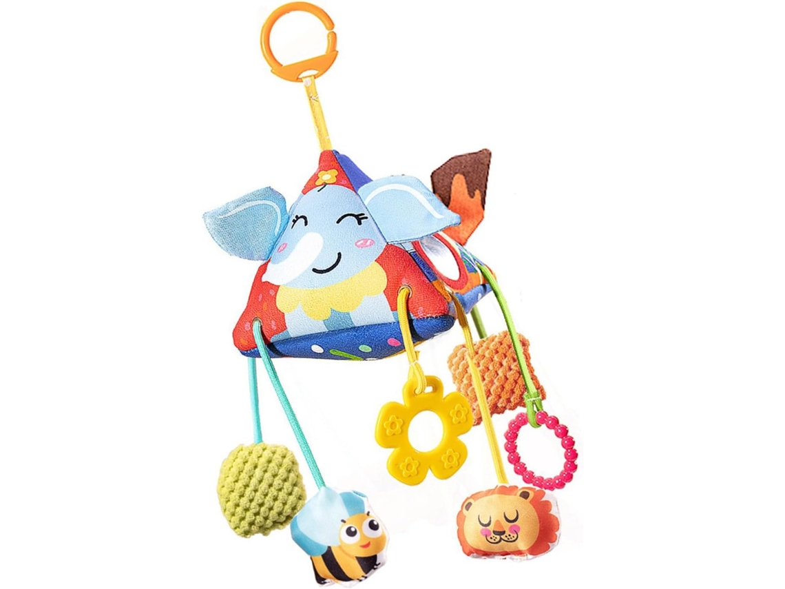 Brinquedo sensorial para recém-nascidos, mordedor circular em formato de animal para canguru de bebê.