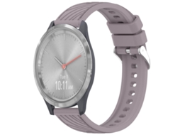 Bracelete para Garmin Vivomove 3s Silicone Textura Listrada Fivela de Aço Prate Roland Purple XIAOMOYU (18mm)