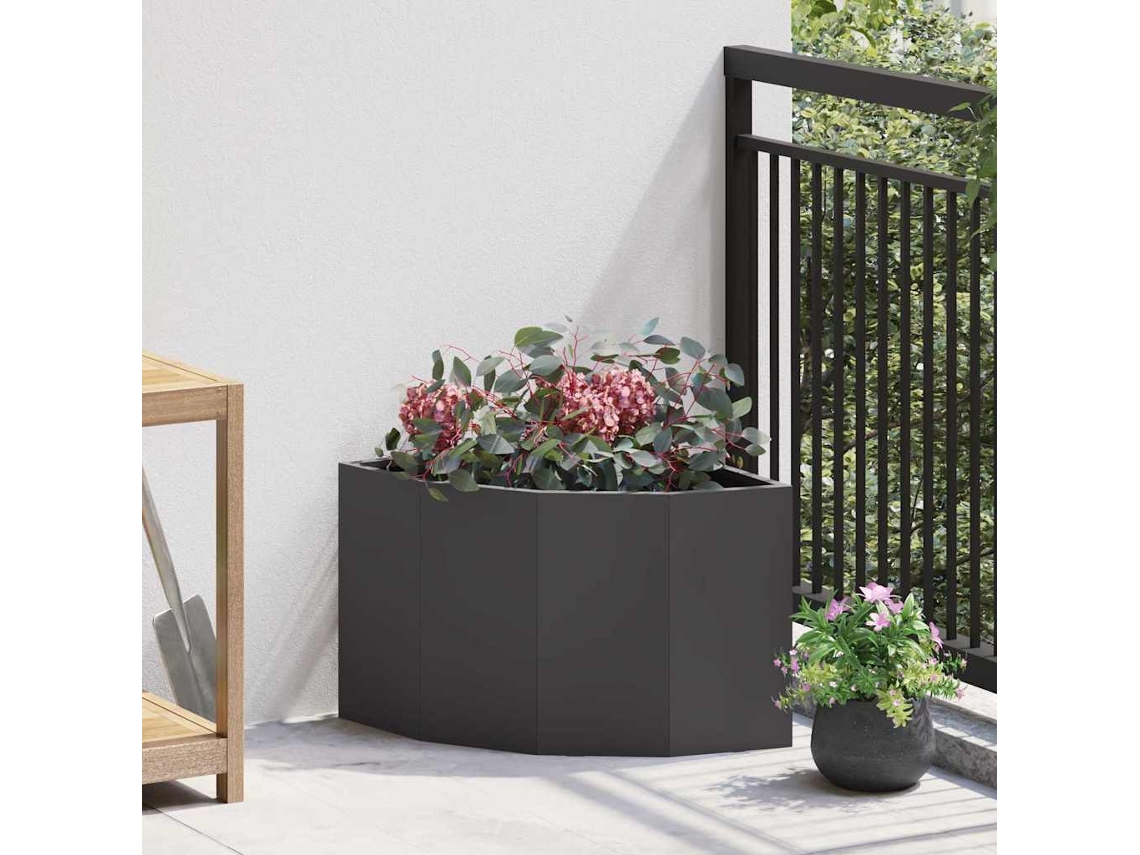 Vidaxl Vaso De Canto Preto 45 X 45 X 35 Cm Aço