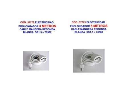 Cabo de extensão elétrico 3 metros mangueira redonda 3g1.5 76582 Fplus