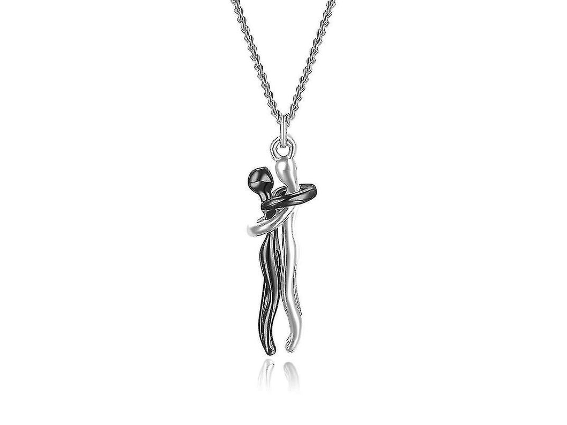 2026 collar com Pingente Abraço de Casal Estilo Amor Joiaria Presente para Dia Dos Namorados Esposa Meninas