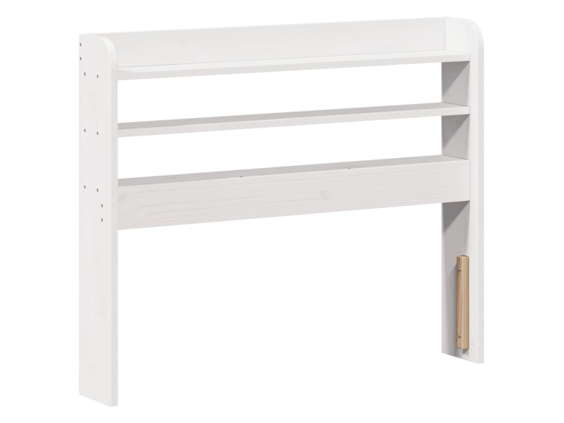Cabeceira com Prateleiras Madeira de Pinho Maciça Branco MAISON EXCLUSIVE 90 cm