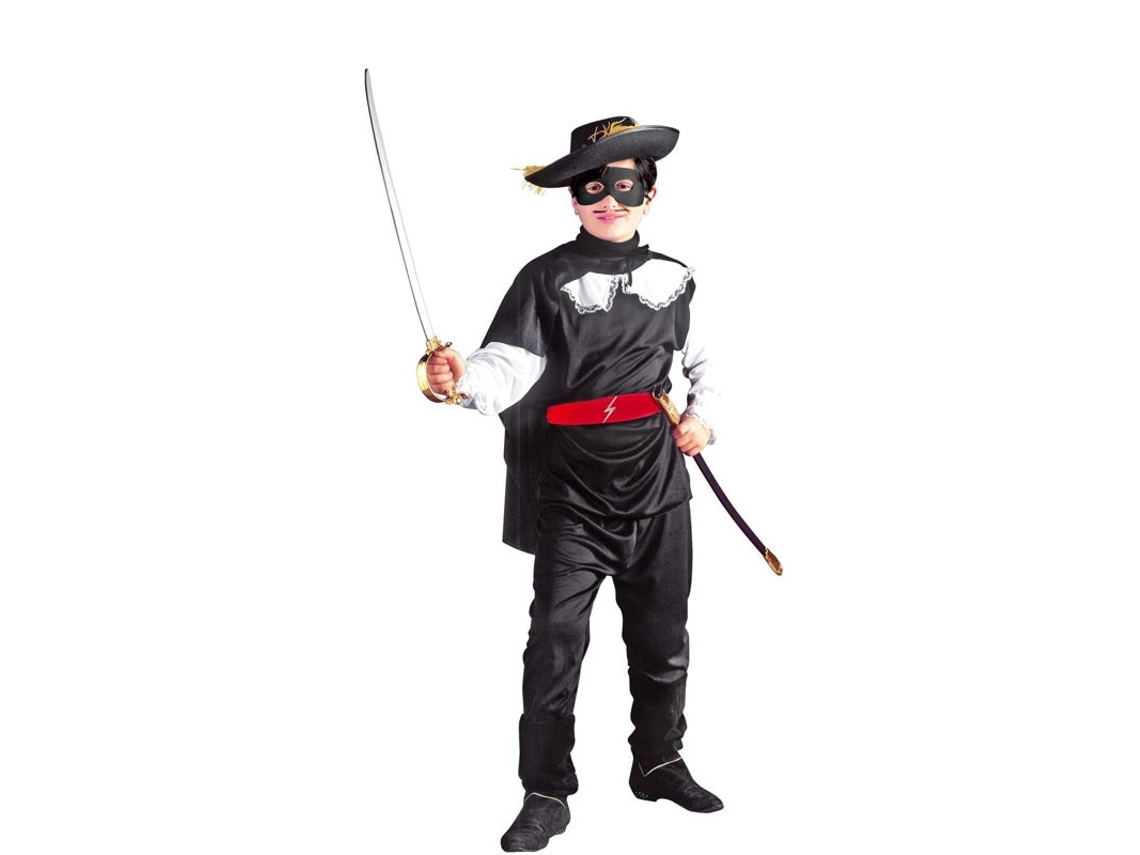 Fato de herói bandido mascarado com capa para criança