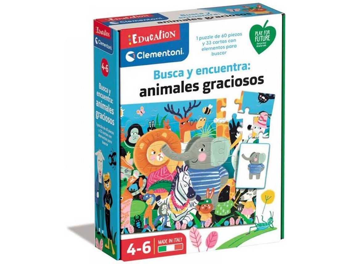 Puzzle CLEMENTONI Busca Y Encuentra Animales Graciosos (Idade MÃÂÃÂÃÂÃÂ­nima: 4 Anos)