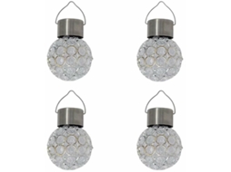 Conjunto de 4 Luminárias Solares de Jardim Suspensas para Exterior, Luz Branca AQUAFORGE
