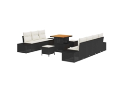 Maison Exclusive - Conjunto De Sofá De Jardim 10 Pcs Preto Rattan Sintético