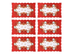 Jogo Americano de Natal Tecido Impresso Decoração para Mesa RNEMITERY